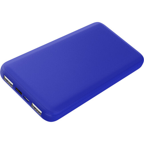 Duale Powerbank CustomColor Ink. Wireless Charger , blau, ABS-Kunststoff, Polycarbonat (PC), 15,30cm x 1,20cm x 7,60cm (Länge x Höhe x Breite), Bild 1