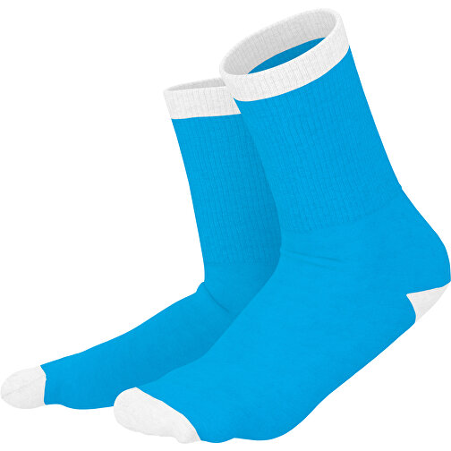 Boris - Die Premium Tennis Socke , himmelblau / weiß, 85% Natur Baumwolle, 12% regeniertes umwelftreundliches Polyamid, 3% Elastan, 36,00cm x 0,40cm x 8,00cm (Länge x Höhe x Breite), Bild 1