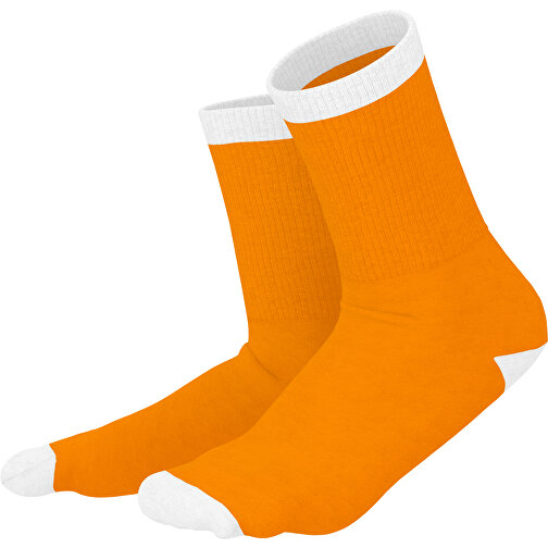 Boris - Die Premium Tennis Socke , gelborange / weiß, 85% Natur Baumwolle, 12% regeniertes umwelftreundliches Polyamid, 3% Elastan, 36,00cm x 0,40cm x 8,00cm (Länge x Höhe x Breite), Bild 1