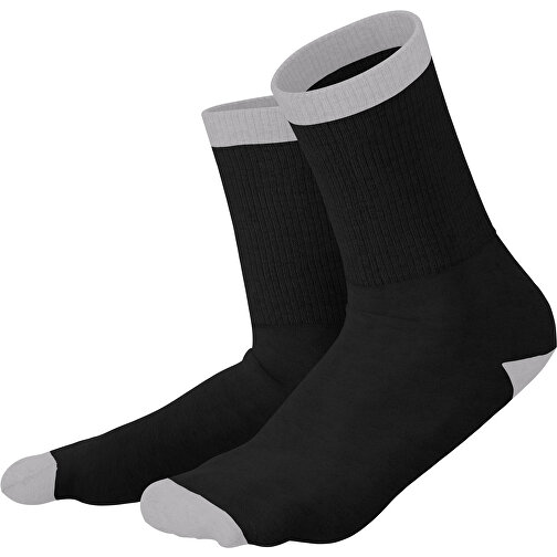 Boris - Die Premium Tennis Socke , schwarz / hellgrau, 85% Natur Baumwolle, 12% regeniertes umwelftreundliches Polyamid, 3% Elastan, 36,00cm x 0,40cm x 8,00cm (Länge x Höhe x Breite), Bild 1