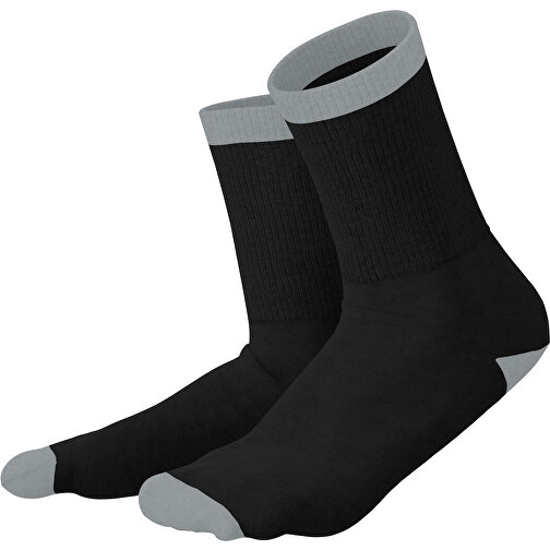 Boris - Die Premium Tennis Socke , schwarz / silber, 85% Natur Baumwolle, 12% regeniertes umwelftreundliches Polyamid, 3% Elastan, 36,00cm x 0,40cm x 8,00cm (Länge x Höhe x Breite), Bild 1