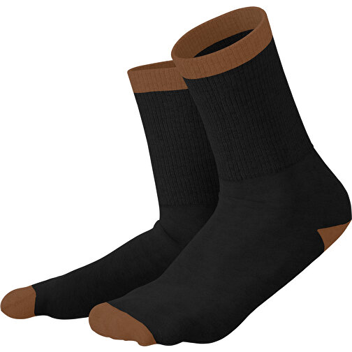 Boris - Die Premium Tennis Socke , schwarz / dunkelbraun, 85% Natur Baumwolle, 12% regeniertes umwelftreundliches Polyamid, 3% Elastan, 36,00cm x 0,40cm x 8,00cm (Länge x Höhe x Breite), Bild 1