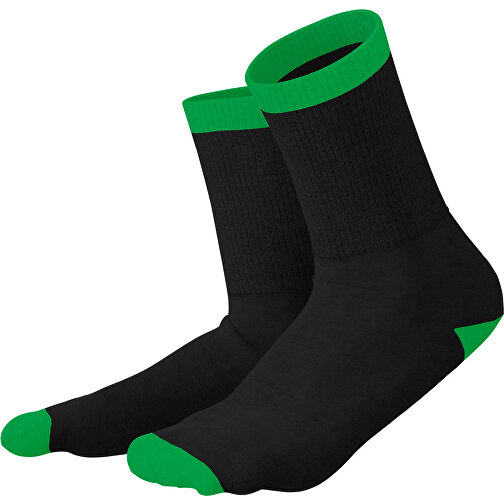 Boris - Die Premium Tennis Socke , schwarz / grün, 85% Natur Baumwolle, 12% regeniertes umwelftreundliches Polyamid, 3% Elastan, 36,00cm x 0,40cm x 8,00cm (Länge x Höhe x Breite), Bild 1