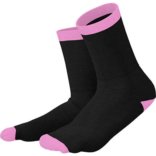 Boris - Die Premium Tennis Socke , schwarz / rosa, 85% Natur Baumwolle, 12% regeniertes umwelftreundliches Polyamid, 3% Elastan, 36,00cm x 0,40cm x 8,00cm (Länge x Höhe x Breite), Bild 1