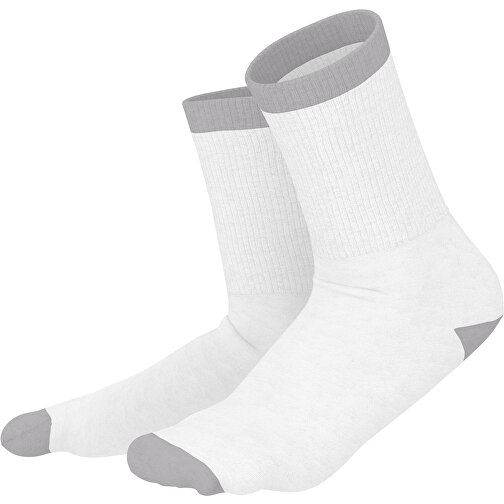 Boris - Die Premium Tennis Socke , weiß / hellgrau, 85% Natur Baumwolle, 12% regeniertes umwelftreundliches Polyamid, 3% Elastan, 36,00cm x 0,40cm x 8,00cm (Länge x Höhe x Breite), Bild 1
