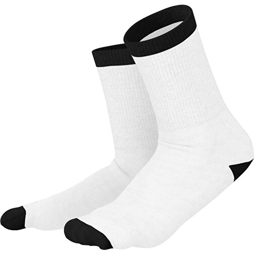 Boris - Die Premium Tennis Socke , weiß / schwarz, 85% Natur Baumwolle, 12% regeniertes umwelftreundliches Polyamid, 3% Elastan, 36,00cm x 0,40cm x 8,00cm (Länge x Höhe x Breite), Bild 1