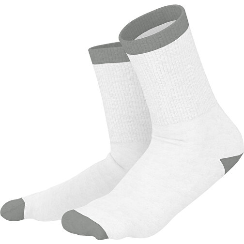 Boris - Die Premium Tennis Socke , weiß / grau, 85% Natur Baumwolle, 12% regeniertes umwelftreundliches Polyamid, 3% Elastan, 36,00cm x 0,40cm x 8,00cm (Länge x Höhe x Breite), Bild 1