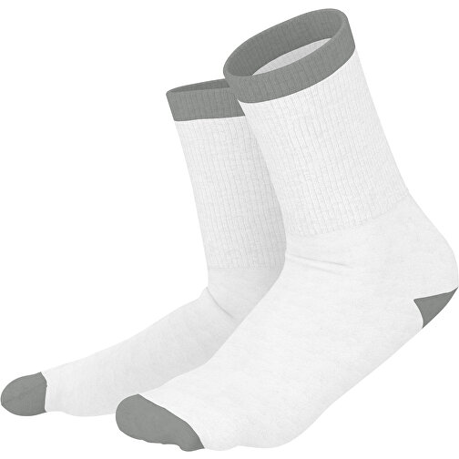 Boris - Die Premium Tennis Socke , weiss / grau, 85% Natur Baumwolle, 12% regeniertes umwelftreundliches Polyamid, 3% Elastan, 36,00cm x 0,40cm x 8,00cm (Länge x Höhe x Breite), Bild 1