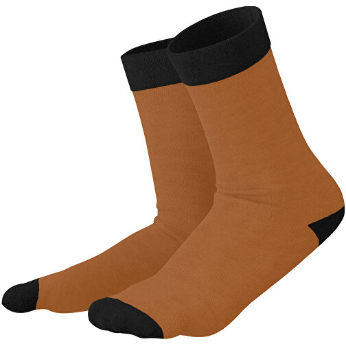 Adam - Die Premium Business Socke , braun / schwarz, 85% Natur Baumwolle, 12% regeniertes umwelftreundliches Polyamid, 3% Elastan, 36,00cm x 0,40cm x 8,00cm (Länge x Höhe x Breite), Bild 1