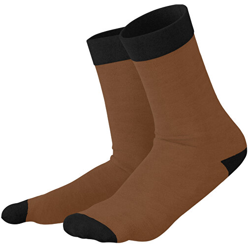 Adam - Die Premium Business Socke , dunkelbraun / schwarz, 85% Natur Baumwolle, 12% regeniertes umwelftreundliches Polyamid, 3% Elastan, 36,00cm x 0,40cm x 8,00cm (Länge x Höhe x Breite), Bild 1