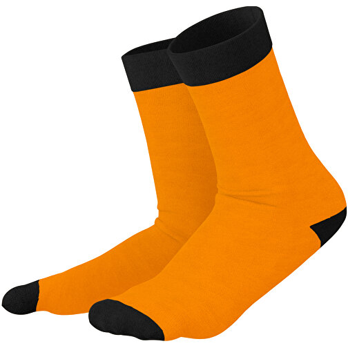 Adam - Die Premium Business Socke , gelborange / schwarz, 85% Natur Baumwolle, 12% regeniertes umwelftreundliches Polyamid, 3% Elastan, 36,00cm x 0,40cm x 8,00cm (Länge x Höhe x Breite), Bild 1