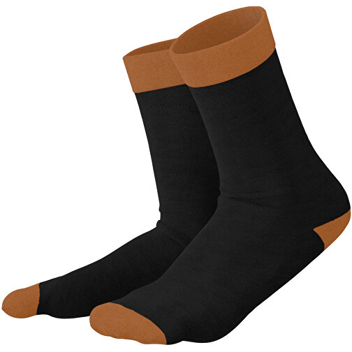 Adam - Die Premium Business Socke , schwarz / braun, 85% Natur Baumwolle, 12% regeniertes umwelftreundliches Polyamid, 3% Elastan, 36,00cm x 0,40cm x 8,00cm (Länge x Höhe x Breite), Bild 1