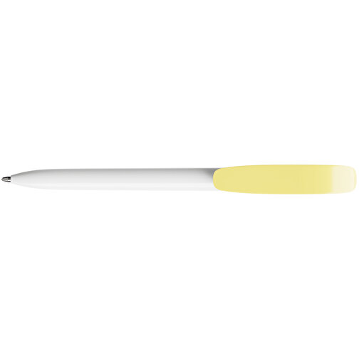 BIC® Super Clip Kugelschreiber Siebdruck , BiC, weiß/pastelgelb, Kunststoff, 14,40cm x 1,20cm (Länge x Breite), Bild 3