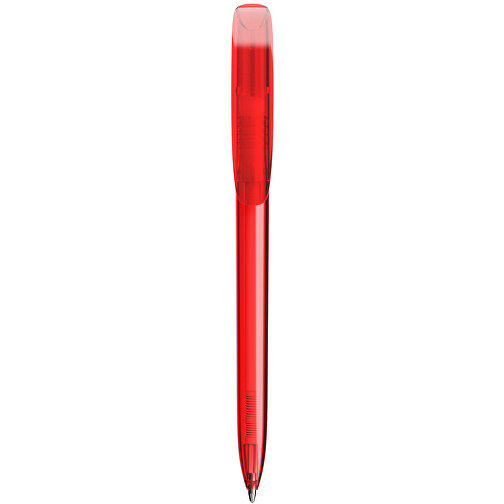 BIC® Super Clip Kugelschreiber Siebdruck , BiC, transparentes rot, Kunststoff, 14,40cm x 1,20cm (Länge x Breite), Bild 1