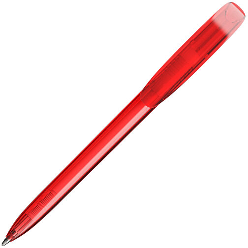 BIC® Super Clip Kugelschreiber Siebdruck , BiC, transparentes rot, Kunststoff, 14,40cm x 1,20cm (Länge x Breite), Bild 2