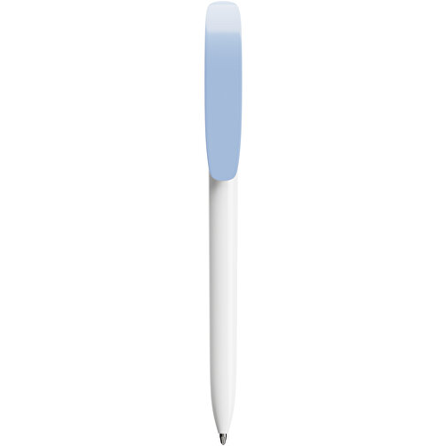 BIC® Super Clip Kugelschreiber Siebdruck , BiC, weiß/pastellblau, Kunststoff, 14,40cm x 1,20cm (Länge x Breite), Bild 1
