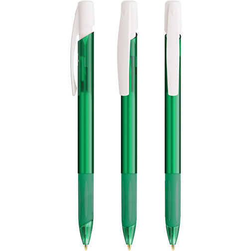 BIC® Media Clic Grip Kugelschreiber , BiC, gefrostetes dunkelgrün/gefrostetes weiß, Kunststoff, 14,70cm x 1,30cm (Länge x Breite), Bild 4