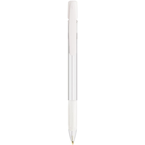 BIC® Media Clic Grip Kugelschreiber , BiC, gefrostetes weiß/gefrostetes weiß, Kunststoff, 14,70cm x 1,30cm (Länge x Breite), Bild 1