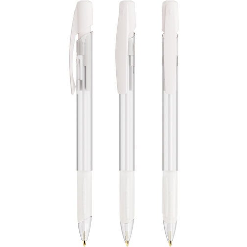 BIC® Media Clic Grip Kugelschreiber , BiC, gefrostetes weiß/gefrostetes weiß, Kunststoff, 14,70cm x 1,30cm (Länge x Breite), Bild 4