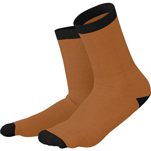 Boris - Die Premium Tennis Socke , braun / schwarz, 85% Natur Baumwolle, 12% regeniertes umwelftreundliches Polyamid, 3% Elastan, 36,00cm x 0,40cm x 8,00cm (Länge x Höhe x Breite), Bild 1