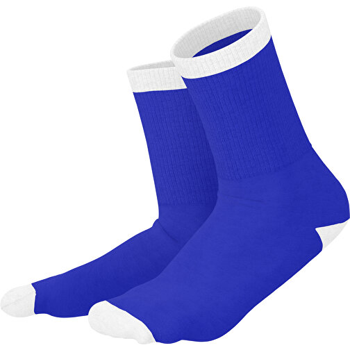 Boris - Die Premium Tennis Socke , blau / weiß, 85% Natur Baumwolle, 12% regeniertes umwelftreundliches Polyamid, 3% Elastan, 36,00cm x 0,40cm x 8,00cm (Länge x Höhe x Breite), Bild 1