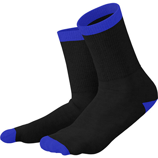 Boris - Die Premium Tennis Socke , schwarz / blau, 85% Natur Baumwolle, 12% regeniertes umwelftreundliches Polyamid, 3% Elastan, 36,00cm x 0,40cm x 8,00cm (Länge x Höhe x Breite), Bild 1