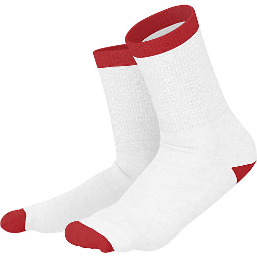 Boris - Die Premium Tennis Socke , weiß / weinrot, 85% Natur Baumwolle, 12% regeniertes umwelftreundliches Polyamid, 3% Elastan, 36,00cm x 0,40cm x 8,00cm (Länge x Höhe x Breite), Bild 1