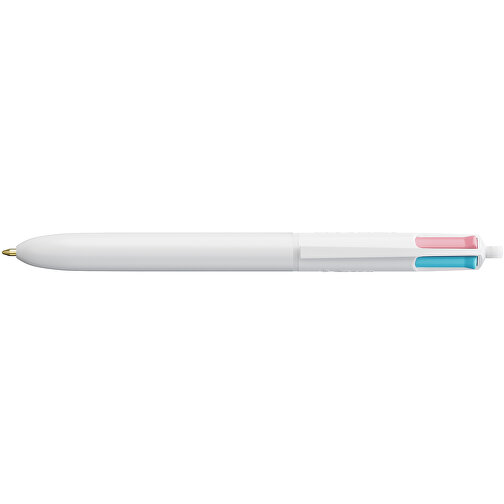 BIC® 4 Colours Fashion Kugelschreiber Siebdruck , BiC, weiß, Kunststoff, 14,40cm x 1,60cm (Länge x Breite), Bild 3