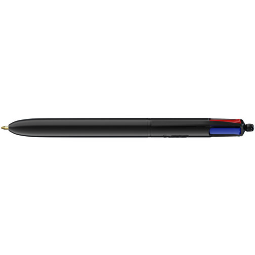 BIC® 4 Colours Kugelschreiber Siebdruck , BiC, schwarz, Kunststoff, 14,40cm x 1,60cm (Länge x Breite), Bild 3