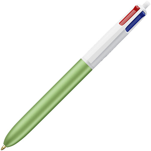 BIC® 4 Colours Glacé Siebdruck , BiC, grün glasiert/weiß, Kunststoff, 14,40cm x 1,60cm (Länge x Breite), Bild 2
