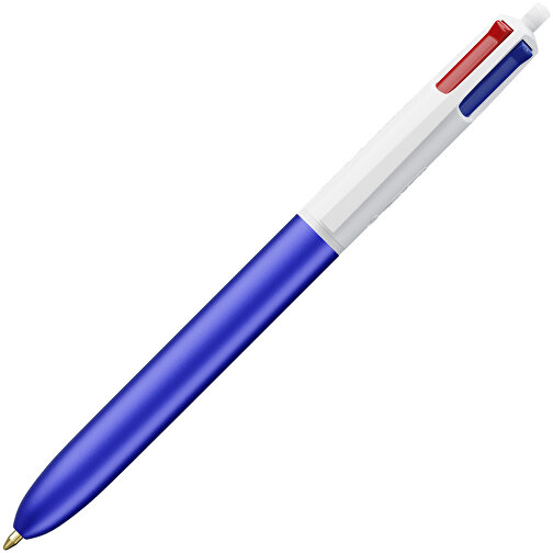 BIC® 4 Colours Glacé Siebdruck , BiC, blau glacé/weiß, Kunststoff, 14,40cm x 1,60cm (Länge x Breite), Bild 2