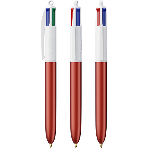 BIC® 4 Colours Glacé Siebdruck , BiC, rot glacé/weiß, Kunststoff, 14,40cm x 1,60cm (Länge x Breite), Bild 4