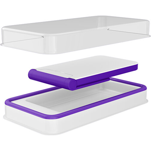 WirelessView - Der Klapp-Ständer Mit Kabellosem Ladegerät , weiß / violet, Kunststoff, 13,60cm x 1,30cm x 7,30cm (Länge x Höhe x Breite), Bild 3