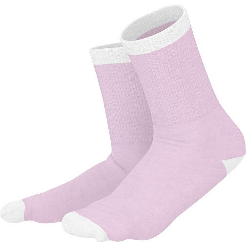 Boris - Die Premium Tennis Socke , zartrosa / weiss, 85% Natur Baumwolle, 12% regeniertes umwelftreundliches Polyamid, 3% Elastan, 36,00cm x 0,40cm x 8,00cm (Länge x Höhe x Breite), Bild 1