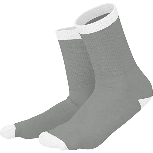 Boris - Die Premium Tennis Socke , grau / weiss, 85% Natur Baumwolle, 12% regeniertes umwelftreundliches Polyamid, 3% Elastan, 36,00cm x 0,40cm x 8,00cm (Länge x Höhe x Breite), Bild 1