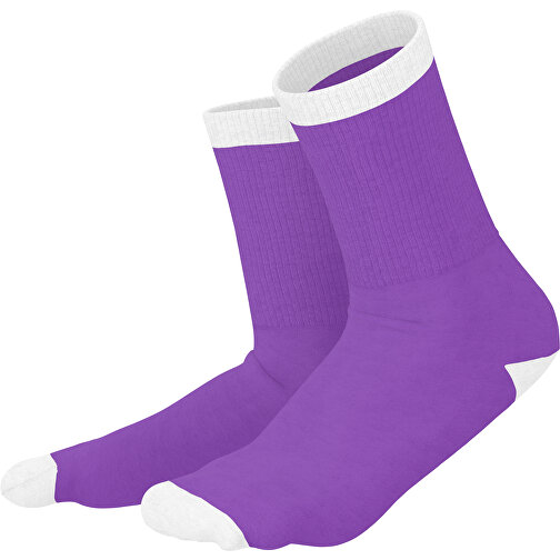 Boris - Die Premium Tennis Socke , lavendellila / weiss, 85% Natur Baumwolle, 12% regeniertes umwelftreundliches Polyamid, 3% Elastan, 36,00cm x 0,40cm x 8,00cm (Länge x Höhe x Breite), Bild 1