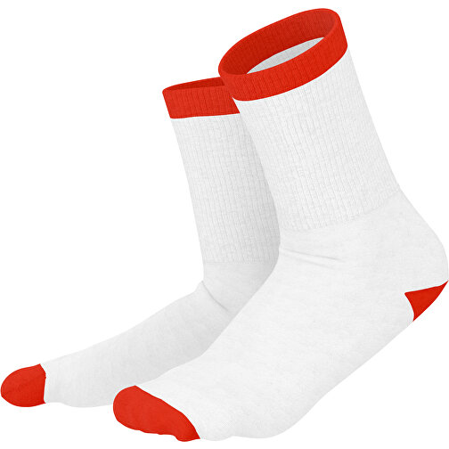 Boris - Die Premium Tennis Socke , weiß / rot, 85% Natur Baumwolle, 12% regeniertes umwelftreundliches Polyamid, 3% Elastan, 36,00cm x 0,40cm x 8,00cm (Länge x Höhe x Breite), Bild 1