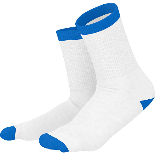 Boris - Die Premium Tennis Socke , weiss / kobaltblau, 85% Natur Baumwolle, 12% regeniertes umwelftreundliches Polyamid, 3% Elastan, 36,00cm x 0,40cm x 8,00cm (Länge x Höhe x Breite), Bild 1