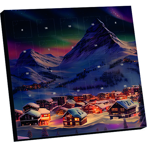 Täfelchen Adventskalender Ritter SPORT , Ritter Sport, Vollkartonhülle, weiß, 1,40cm x 21,00cm x 21,00cm (Länge x Höhe x Breite), Bild 1