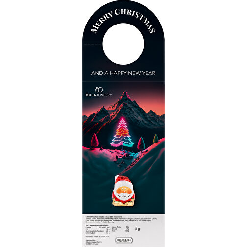 Werbeanhänger Mit Weihnachtsmann , aus weissem Karton, 24,00cm x 8,00cm (Höhe x Breite), Bild 1