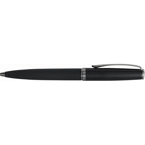 Metall-Kugelschreiber BLACK PEARL , schwarz, Stahl / Messing, 14,00cm (Länge), Bild 4