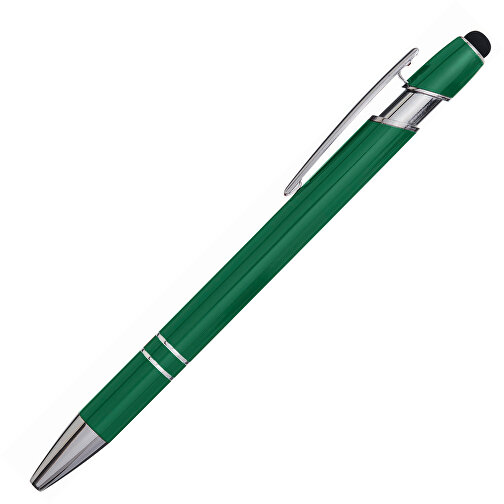 Aluminium-Kugelschreiber MERCHANT , grün, Aluminium / Silikon, 14,20cm (Länge), Bild 2