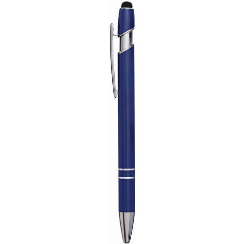 Aluminium-Kugelschreiber MERCHANT , blau, Aluminium / Silikon, 14,20cm (Länge), Bild 1