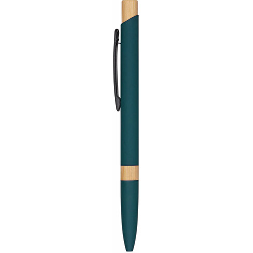 Aluminium-Kugelschreiber BAMBOO SYMPHONY , grün, recyceltes Aluminium / Bambus / Stahl, 14,00cm (Länge), Bild 1