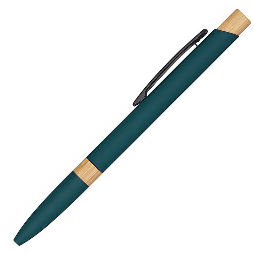 Aluminium-Kugelschreiber BAMBOO SYMPHONY , grün, recyceltes Aluminium / Bambus / Stahl, 14,00cm (Länge), Bild 2
