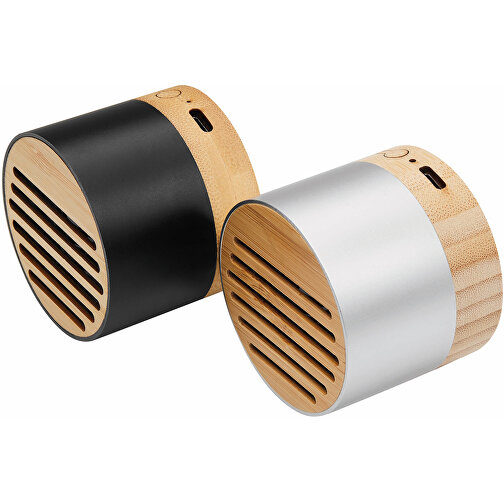 Wireless-Lautsprecher PURE SOUND , silber, Aluminium / Bambus, 5,10cm (Länge), Bild 6