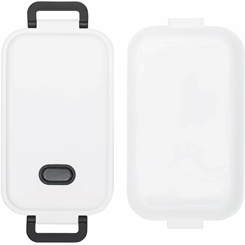 Lunchbox LUNCH TIME , weiss, Kunststoff / Silikon, 21,00cm x 6,00cm x 11,50cm (Länge x Höhe x Breite), Bild 3