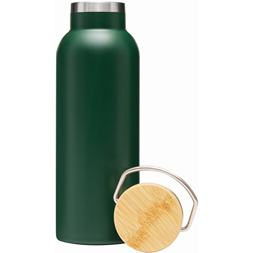 Vakuum-Trinkflasche ECO FLAVOUR , grün, Edelstahl / Bambus / Silikon, 22,30cm (Länge), Bild 4