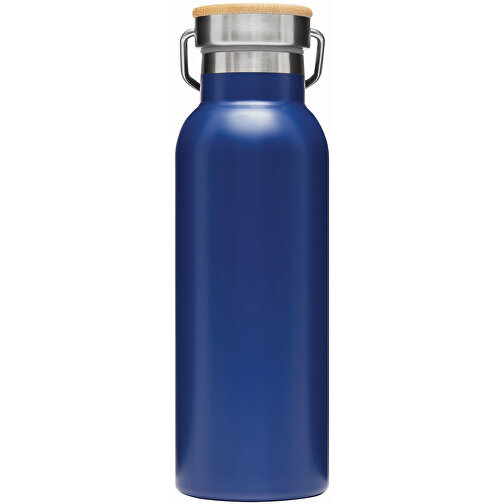 Vakuum-Trinkflasche ECO FLAVOUR , marineblau, Edelstahl / Bambus / Silikon, 22,30cm (Länge), Bild 2