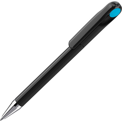 Prodir DS1 TPC Twist Kugelschreiber , Prodir, schwarz poliert / cyanblau, Kunststoff/Metall, 14,10cm x 1,40cm (Länge x Breite), Bild 1